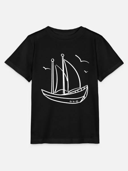 Segelboot skizzen - Stanley/Stella Kinder T-Shirt MINI CREATOR - Schwarz