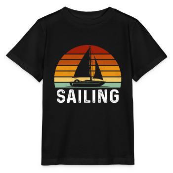 retro sailing captain sail t-shirt sailboat - Stanley/Stella Kinder T-Shirt MINI CREATOR  - Schwarz - Vorne - Mikhail (115cm)
