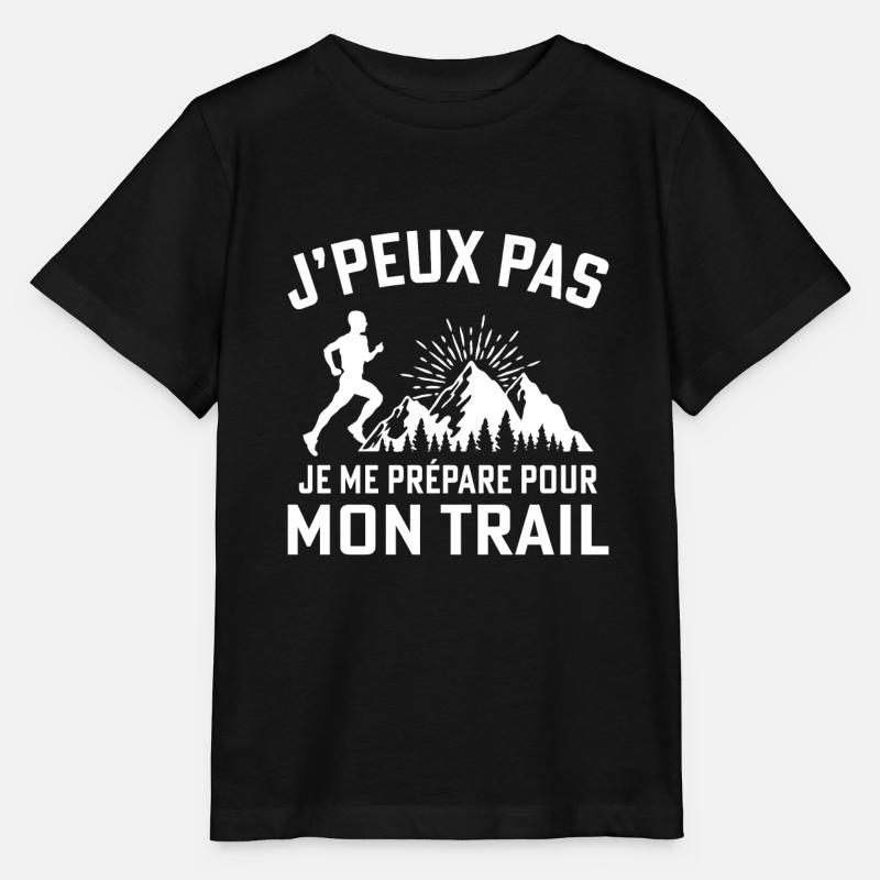 Je peux pas je me prépare pour mon trail - T-shirt bio MINI CREATOR Stanley/Stella Enfant - noir