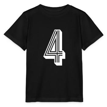4 Jahre Trikotnummer 4 - Stanley/Stella Kinder T-Shirt MINI CREATOR  - Schwarz - Vorne - Mikhail (115cm)