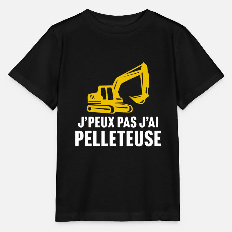 j'peux pas j'ai pelleteuse - T-shirt bio MINI CREATOR Stanley/Stella Enfant - noir