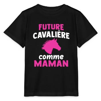 Future cavalière comme maman - T-shirt bio MINI CREATOR Stanley/Stella Enfant - noir - Devant - Mikhail (115cm)
