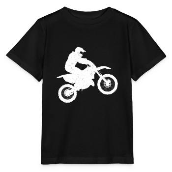 motocross rider t-shirt motorcycle sport moto - T-shirt bio MINI CREATOR Stanley/Stella Enfant - noir - Devant - Mikhail (115cm)