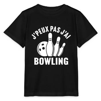 J'peux pas j'ai bowling - T-shirt bio MINI CREATOR Stanley/Stella Enfant - noir - Devant - Mikhail (115cm)