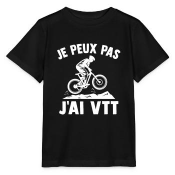 Je peux pas j'ai vtt - T-shirt bio MINI CREATOR Stanley/Stella Enfant - noir - Devant - Mikhail (115cm)