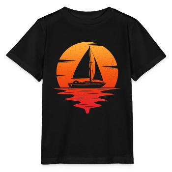 retro sailing sailboat - Stanley/Stella MINI CREATOR Kids’ T-Shirt - black - Front - Mikhail (115cm)