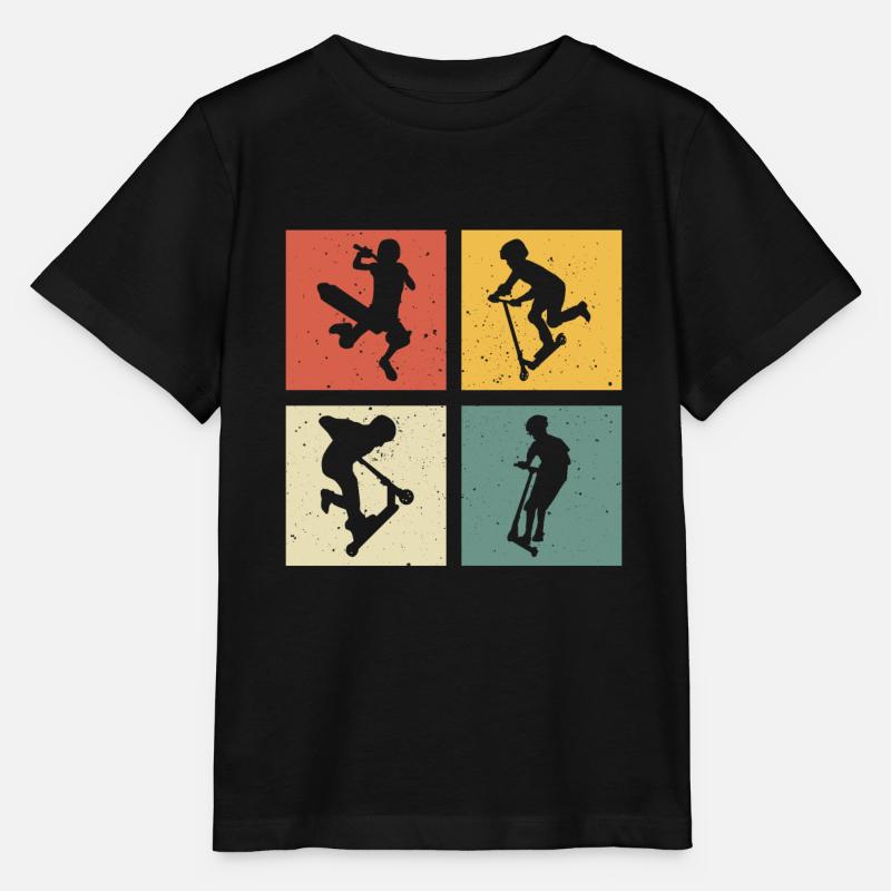 Scooter retro scooter trottinette - T-shirt bio MINI CREATOR Stanley/Stella Enfant - noir