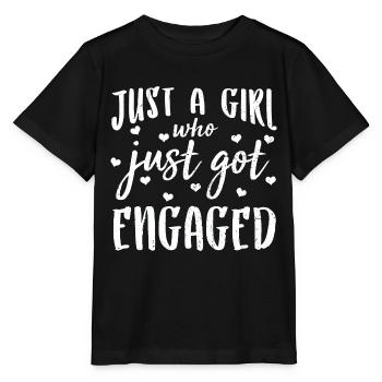 Juste une fille qui vient de se fiancer en couple - T-shirt bio MINI CREATOR Stanley/Stella Enfant - noir - Devant - Mikhail (115cm)