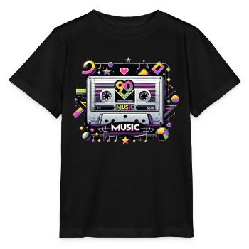 Electric 90s Cassette Vibes - Stanley/Stella MINI CREATOR Kids’ T-Shirt - black - Front - Mikhail (115cm)