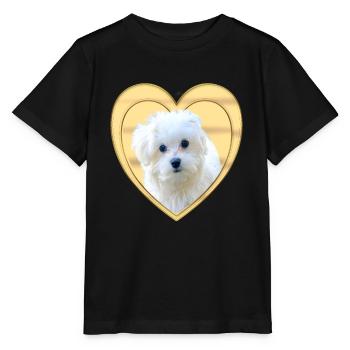 Malteser - Malteser Hund - Herz - Stanley/Stella Kinder T-Shirt MINI CREATOR  - Schwarz - Vorne - Mikhail (115cm)