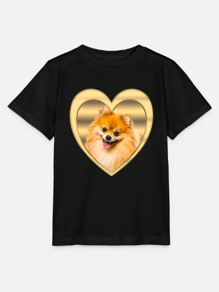 Zwergspitz - Zwergspitz Hund - Herz - Stanley/Stella Kinder T-Shirt MINI CREATOR - Schwarz