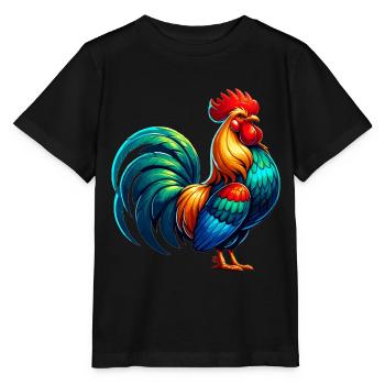 Belle image de coq - T-shirt bio MINI CREATOR Stanley/Stella Enfant - noir - Devant - Mikhail (115cm)