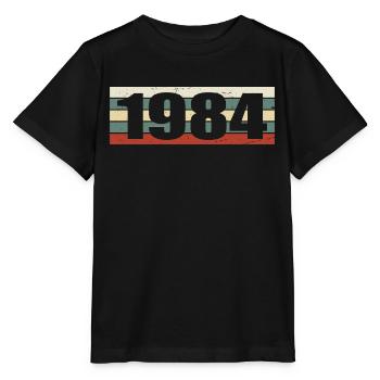 1984 Jahrgang 1984 Geschenk 1984 Geburtstag 1984 - Stanley/Stella Kinder T-Shirt MINI CREATOR  - Schwarz - Vorne - Mikhail (115cm)