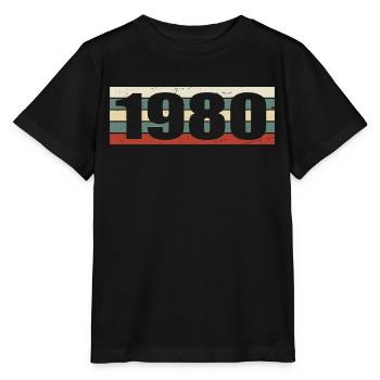 1980 Jahrgang 1980 Geschenk 1980 Geburtstag 1980 - Stanley/Stella Kinder T-Shirt MINI CREATOR  - Schwarz - Vorne - Mikhail (115cm)