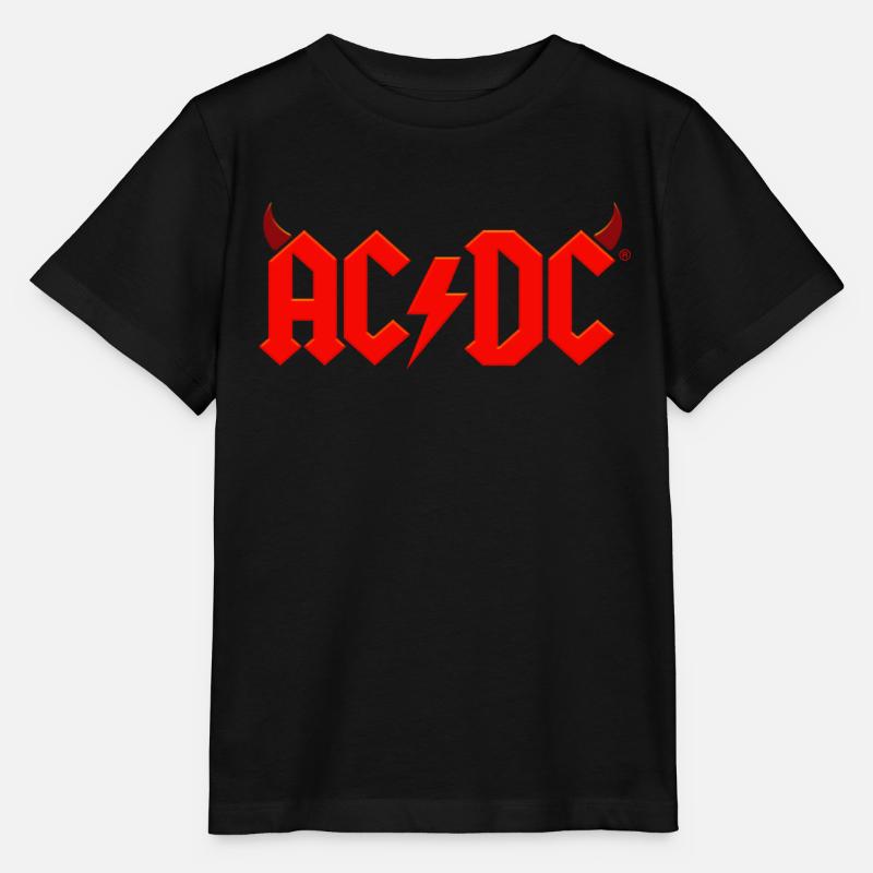 AC/DC Logo Rouge Avec Les Cornes Du Diable - T-shirt bio MINI CREATOR Stanley/Stella Enfant - noir