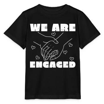 Nous sommes fiancés Couple cadeau fiançailles - T-shirt bio MINI CREATOR Stanley/Stella Enfant - noir - Devant - Mikhail (115cm)
