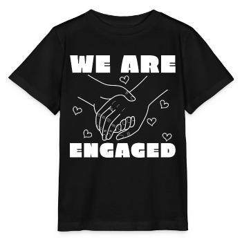 Wedding Proposal Couple Gift Engagement - Stanley/Stella MINI CREATOR Kids’ T-Shirt - black - Front - Mikhail (115cm)
