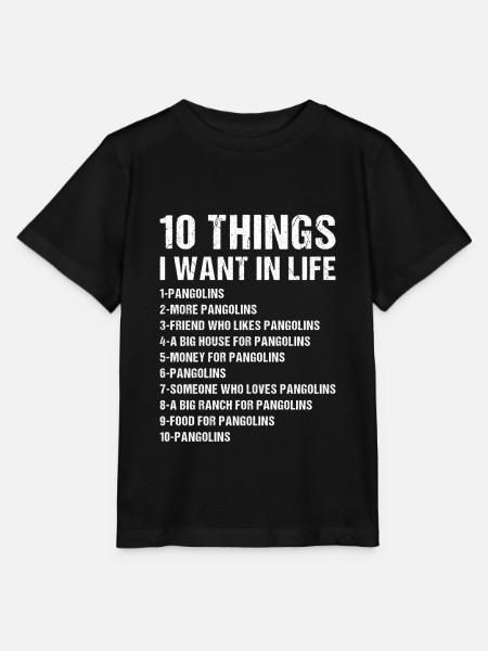10 Things I Want In Life Pangolin - Stanley/Stella Kinder T-Shirt MINI CREATOR  - Schwarz