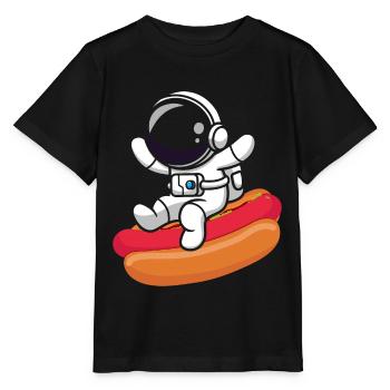 Hot Dog Fast Food Astronaute Astronomie - T-shirt bio MINI CREATOR Stanley/Stella Enfant - noir - Devant - Mikhail (115cm)