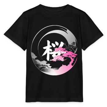 Japan moderne enso-Rose - Stanley/Stella Kinder T-Shirt MINI CREATOR  - Schwarz - Vorne - Mikhail (115cm)