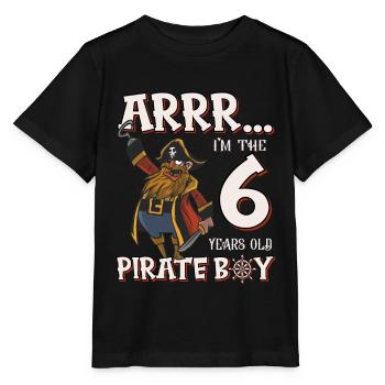 Pirate Boy 6 Jahre alter Pirat 6. Geburtstag - Stanley/Stella Kinder T-Shirt MINI CREATOR  - Schwarz - Vorne - Mikhail (115cm)