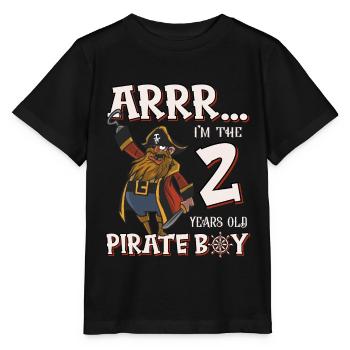 Pirate Boy 2 ans pirate 2ème anniversaire - T-shirt bio MINI CREATOR Stanley/Stella Enfant - noir - Devant - Mikhail (115cm)
