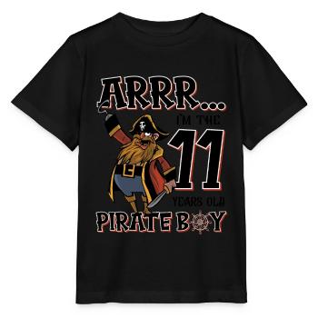 Pirate Boy 11 Jahre alter Pirat 11. Geburtstag - Stanley/Stella Kinder T-Shirt MINI CREATOR  - Schwarz - Vorne - Mikhail (115cm)