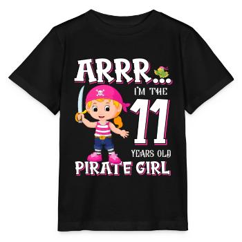 Pirate Boy 11 Jahre alter Pirat 11. Geburtstag - Stanley/Stella Kinder T-Shirt MINI CREATOR  - Schwarz - Vorne - Mikhail (115cm)