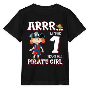 Pirate Boy 1 Jahre alter Pirat 1. Geburtstag - Stanley/Stella Kinder T-Shirt MINI CREATOR  - Schwarz - Vorne - Mikhail (115cm)