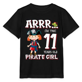 Pirate Boy 11 Jahre alter Pirat 11. Geburtstag - Stanley/Stella Kinder T-Shirt MINI CREATOR  - Schwarz - Vorne - Mikhail (115cm)
