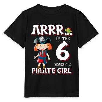 Pirate Boy 6 Jahre alter Pirat 6. Geburtstag - Stanley/Stella Kinder T-Shirt MINI CREATOR  - Schwarz - Vorne - Mikhail (115cm)
