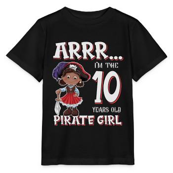 Pirate Boy 10 Jahre alter Pirat 10. Geburtstag - Stanley/Stella Kinder T-Shirt MINI CREATOR  - Schwarz - Vorne - Mikhail (115cm)