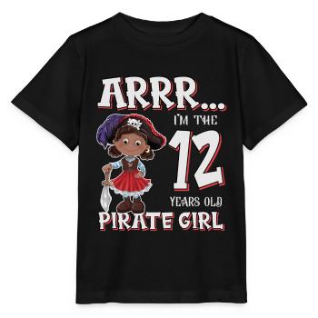 Pirate Boy 12 Jahre alter Pirat 12. Geburtstag - Stanley/Stella Kinder T-Shirt MINI CREATOR  - Schwarz - Vorne - Mikhail (115cm)