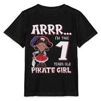 Pirate Boy 1 Jahre alter Pirat 1. Geburtstag - Stanley/Stella Kinder T-Shirt MINI CREATOR  - Schwarz - Vorne - Mikhail (115cm)