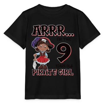 Pirate Boy 9 Jahre alter Pirat 9. Geburtstag - Stanley/Stella Kinder T-Shirt MINI CREATOR  - Schwarz - Vorne - Mikhail (115cm)