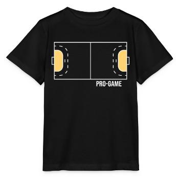 Handball Handballfeld Sprungwurf Handballhalle - Stanley/Stella Kinder T-Shirt MINI CREATOR  - Schwarz - Vorne - Mikhail (115cm)