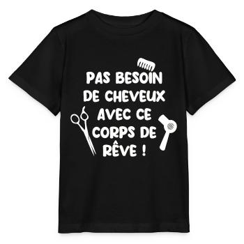Pas besoin de cheveux avec ce corps de rêve - T-shirt bio MINI CREATOR Stanley/Stella Enfant - noir - Devant - Mikhail (115cm)