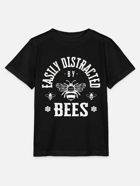 Easily distracted by bees - Stanley/Stella Kinder T-Shirt MINI CREATOR  - Schwarz