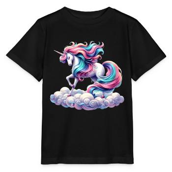 Mythisches Einhorn - Stanley/Stella Kinder T-Shirt MINI CREATOR  - Schwarz - Vorne - Mikhail (115cm)