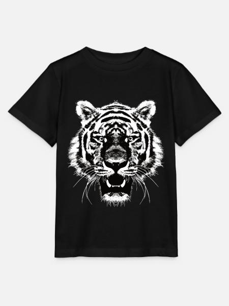 Tiger Kopf - Motiv Raubkatze - Stanley/Stella Kinder T-Shirt MINI CREATOR  - Schwarz