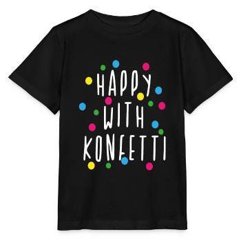 Carnaval, Alaaf, confettis, anniversaire, fête - T-shirt bio MINI CREATOR Stanley/Stella Enfant - noir - Devant - Mikhail (115cm)