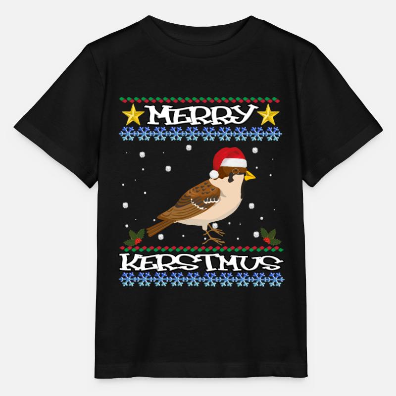 Noël pull moineau de Noël joyeux Noël - T-shirt bio MINI CREATOR Stanley/Stella Enfant - noir