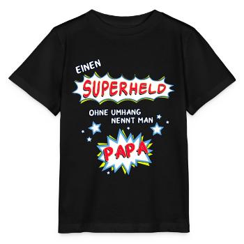 Einen Superheld ohne Umhang nennt man Papa - Stanley/Stella Kinder T-Shirt MINI CREATOR  - Schwarz - Vorne - Mikhail (115cm)