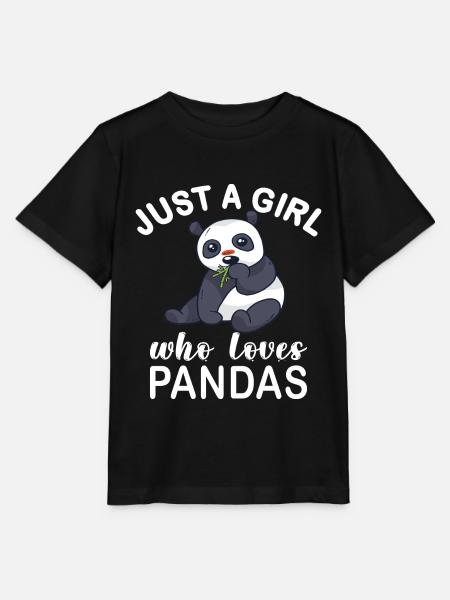 Just A Girl Who Loves Pandas. Panda Girl - Stanley/Stella MINI CREATOR Kids’ T-Shirt - black