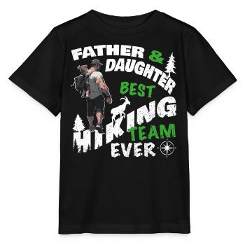 Wandern Berge stolzer Papa Tochter Team Vatertag - Stanley/Stella Kinder T-Shirt MINI CREATOR  - Schwarz - Vorne - Mikhail (115cm)