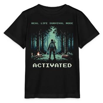 Real Life Survival Mode Activated Spruch - Stanley/Stella Kinder T-Shirt MINI CREATOR  - Schwarz - Vorne - Mikhail (115cm)