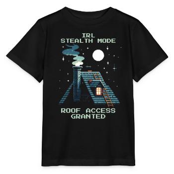 Ramoneur Stealth Accès au toit Retro Pixel - T-shirt bio MINI CREATOR Stanley/Stella Enfant - noir - Devant - Mikhail (115cm)