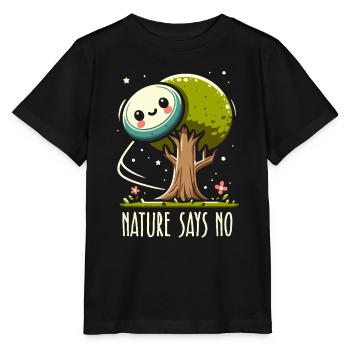 La nature dit non | Disque de golf arbre frustration lancer - T-shirt bio MINI CREATOR Stanley/Stella Enfant - noir - Devant - Mikhail (115cm)