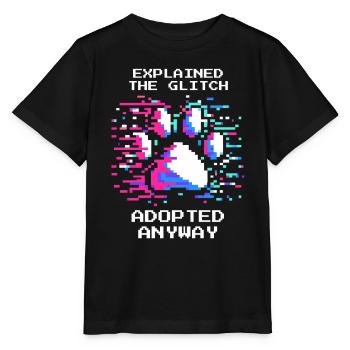 Adopted despite glitch | Animal shelter animal love - Stanley/Stella MINI CREATOR Kids’ T-Shirt - black - Front - Mikhail (115cm)