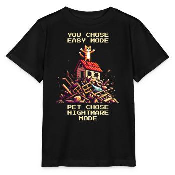Niveau de l’abri : Cauchemar | Médiation - T-shirt bio MINI CREATOR Stanley/Stella Enfant - noir - Devant - Mikhail (115cm)